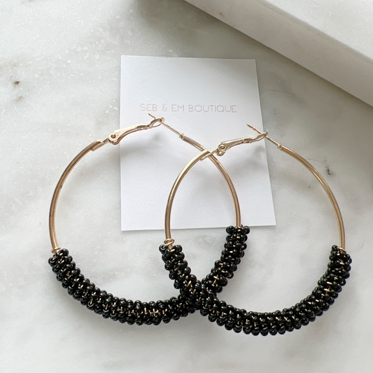 Gold and Black Hoops