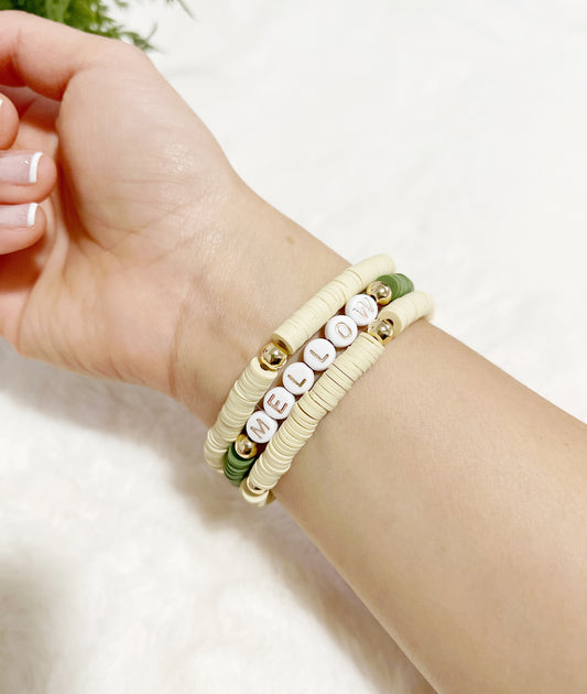 Beige/ green bracelet