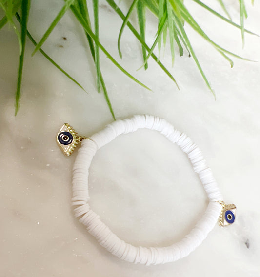 White evel eye protection bracelets