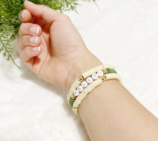 Beige/ green bracelet