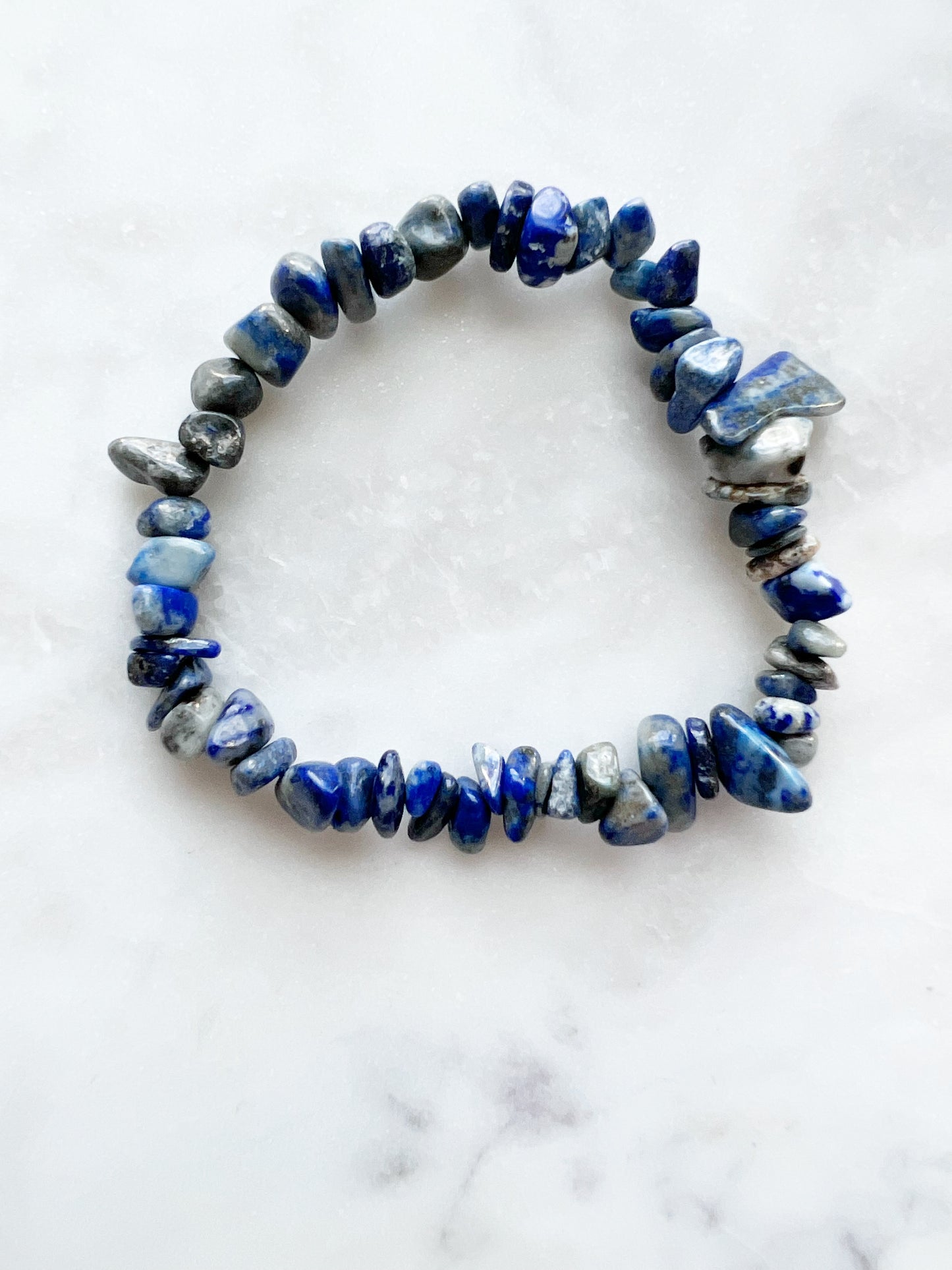 Lapis blue stretchy bracelet