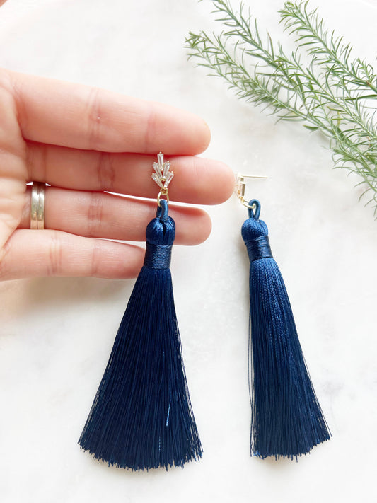 Royal blue Tassel earrings